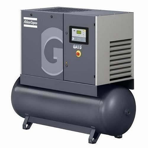 3 HP GA15 Atlas Copco Air Compressor, Maximum Flow Rate: 0-20 CFM