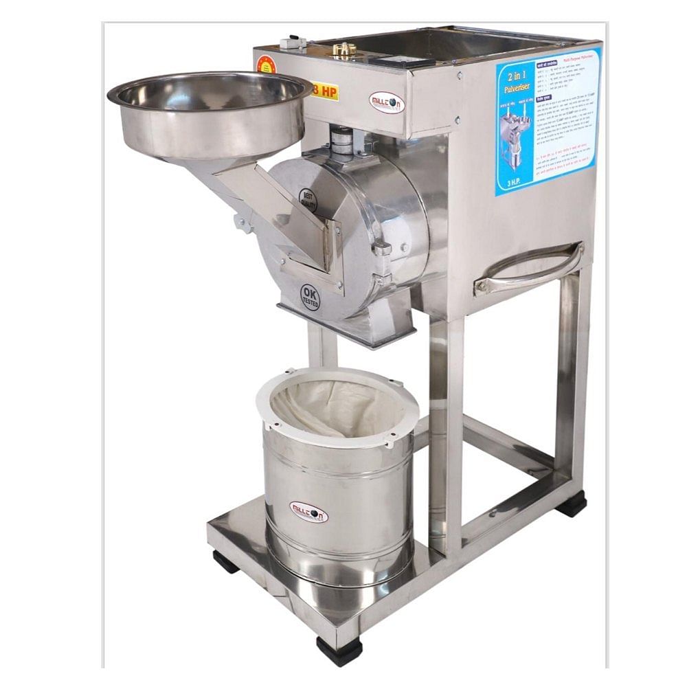 3 HP Semi Automatic SA-SFM Stoneless Flour Mill, 20-25 kg/hr