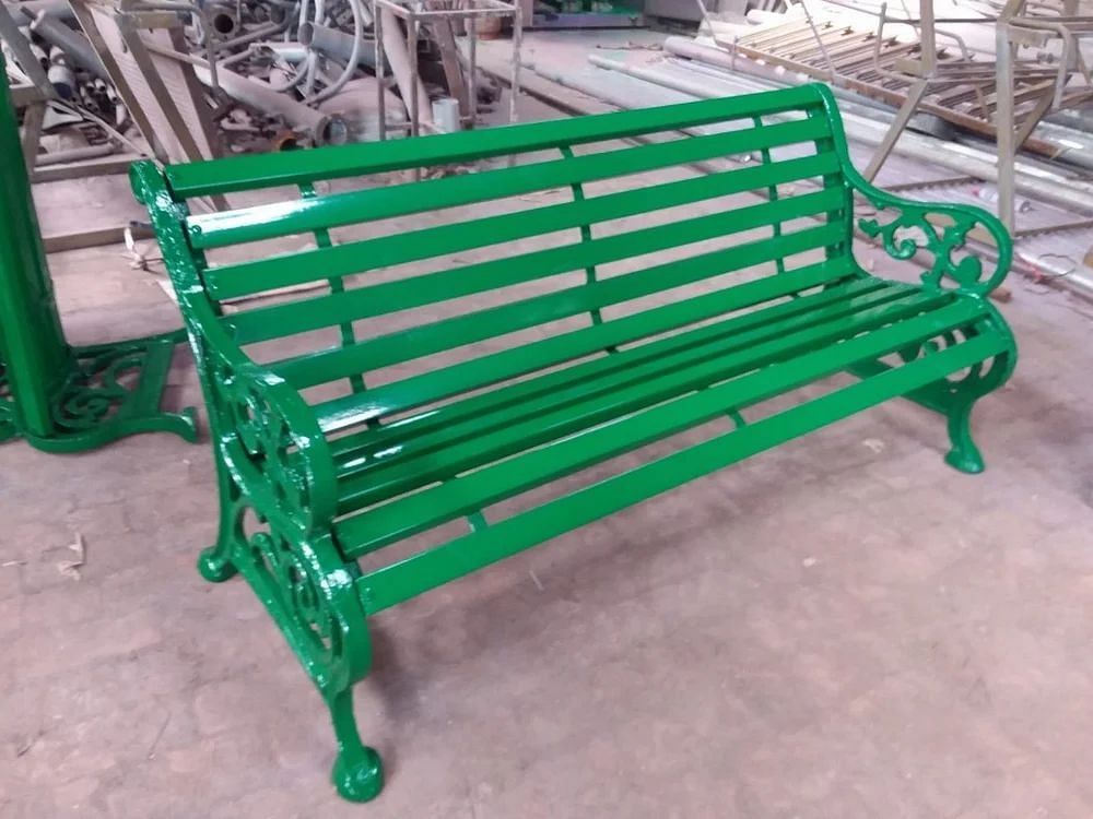 3 Seater Cast Iron Garden Bench, With Backrest