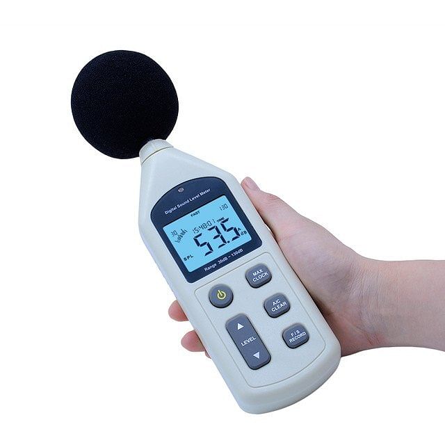 30dBA-130dBA LCD Sound Level Meter, Accuracy: 1.5db