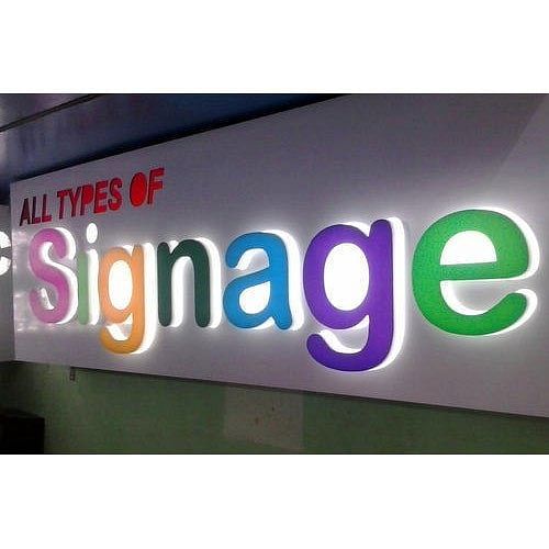 3d Rectangle Outdoor Acrylic Led Sign Board, Hevy