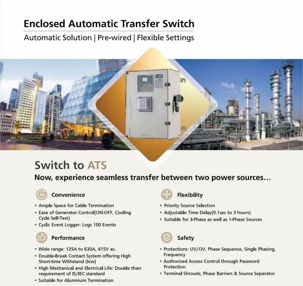 4 Pole L&T automatic transfer switch 160 amp, Three Phase