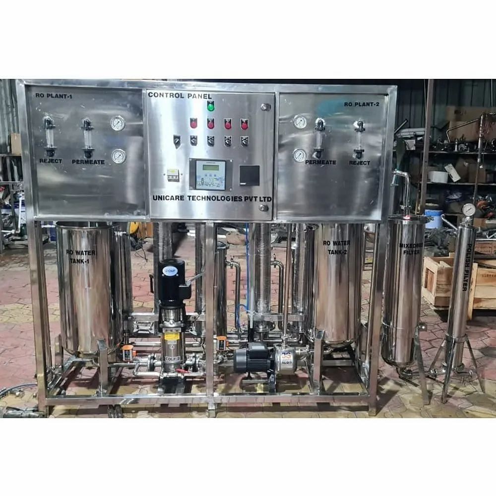 4000 Litrte / Hour Dialysis Water Purification Treatment Plant, Stainless Steel