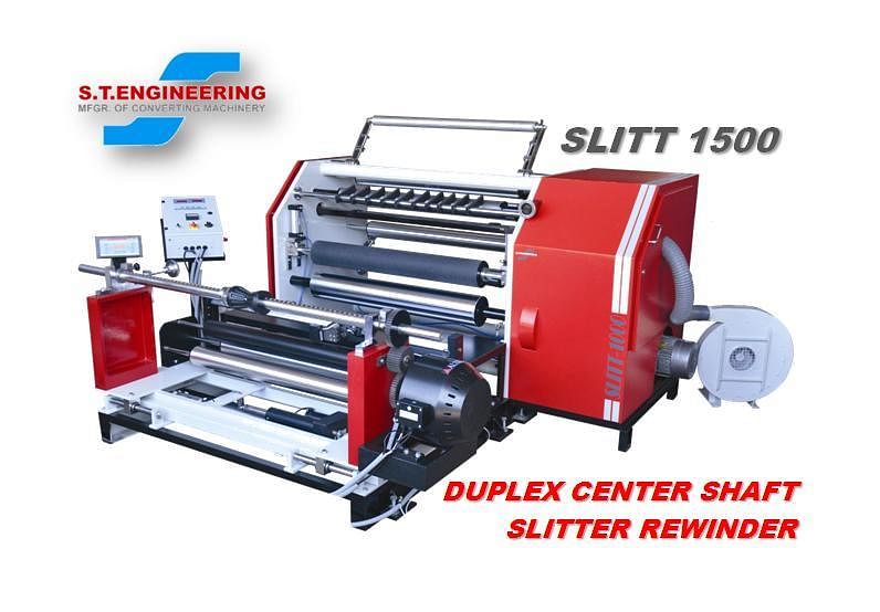 50 Hz Mild Steel Duplex Center Shaft Slitter Rewinding Machine, 2 Kw