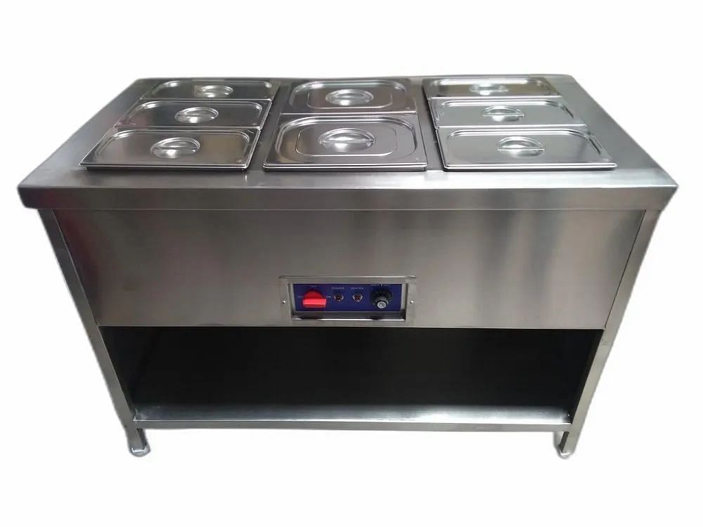 5.5 Feet Stainless Steel Bain Marie Counter, For Bakery