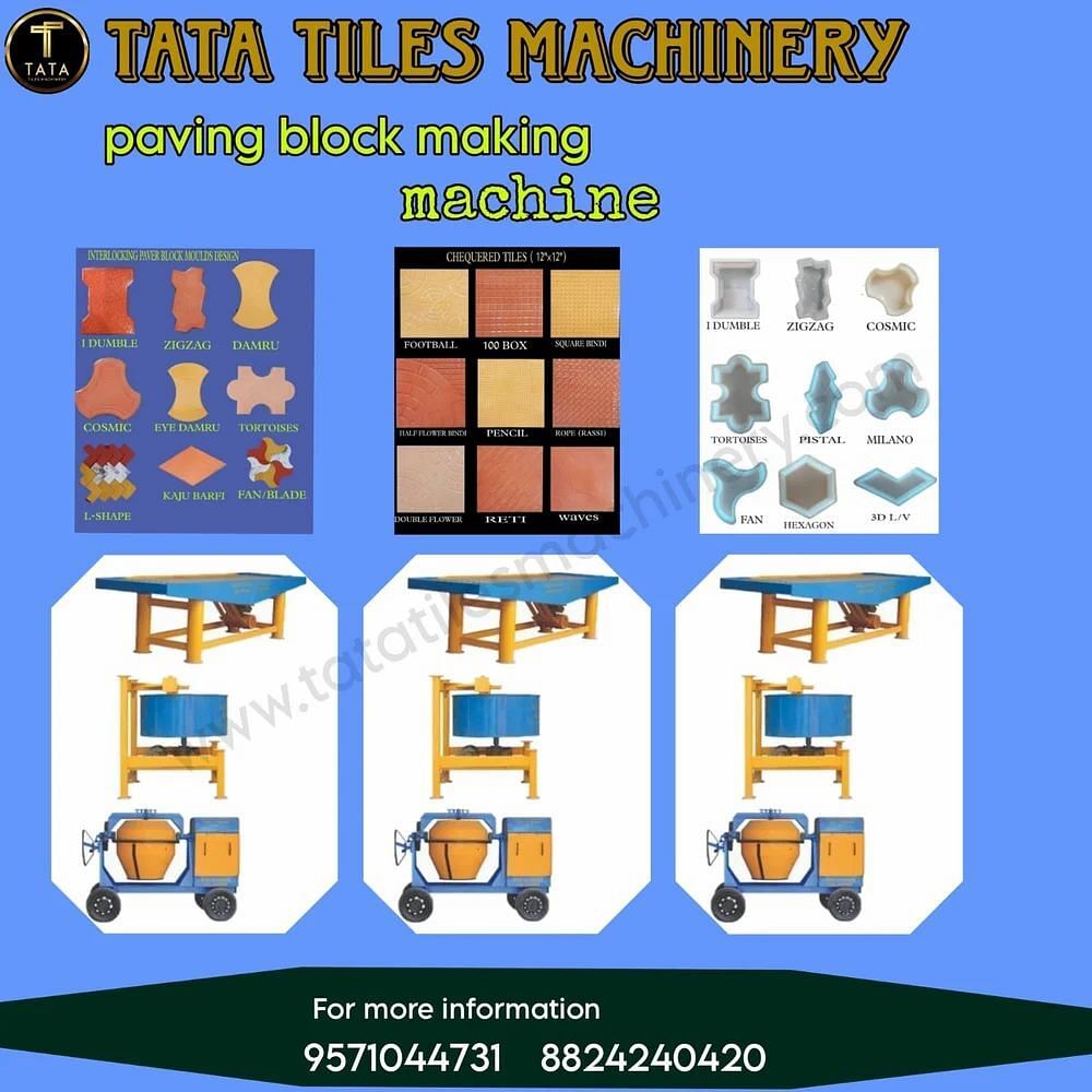 8 KW MILD STEEL PAVER BLOCK MAKING MACHINE, Capacity: 500-1000 Blocks per hour, Model Name/Number: TATAVIBRO07