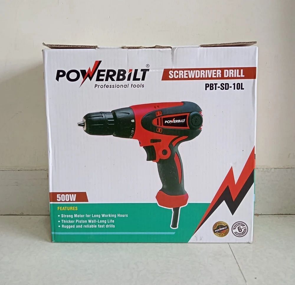 9 mm Drill POWERBILT SCREWDRIVER DIRLL, For Industrial, 500 - 1000 W