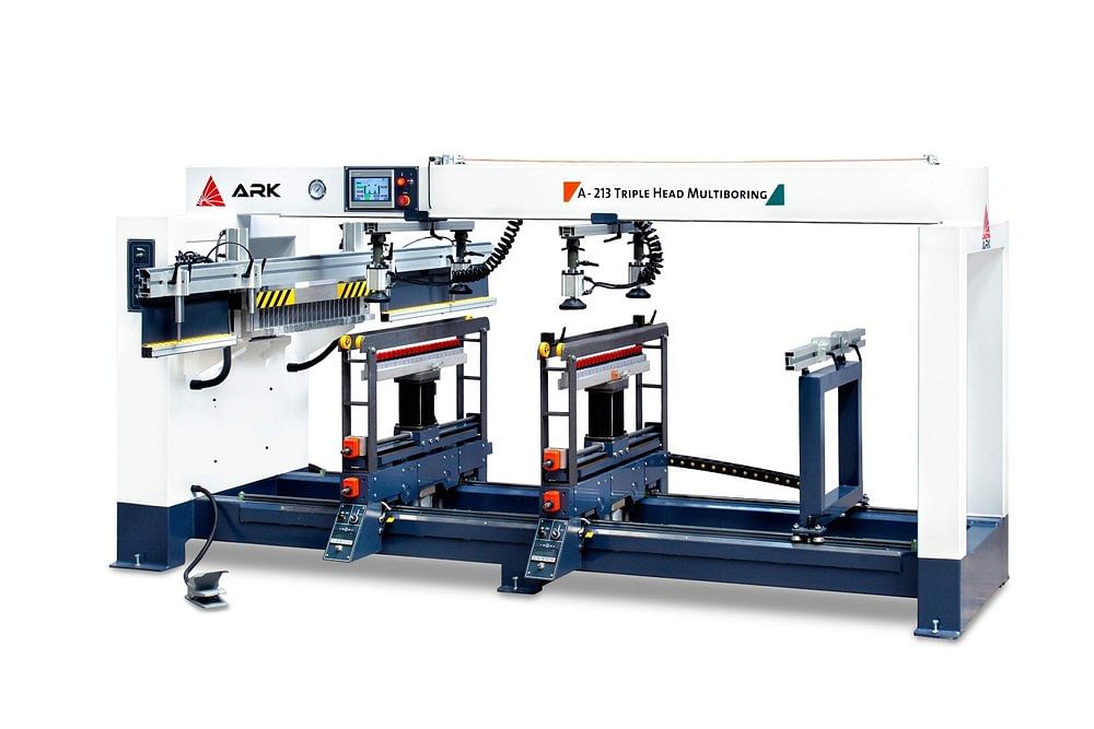 A-213 - Triple Head Multi Boring Machine, Drilling Depth: 70 mm, Automation Grade: Semi-Automatic