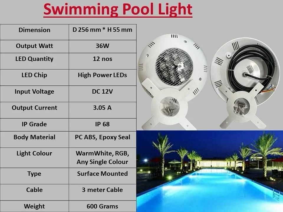 ABS Plastic White Swimming Pool LED Light in Halol