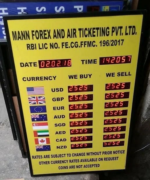 ADSCOPE INDIA Wall Mounted Forex Rate Board, Resolution: 7 Segment Led Display, Dimension: 2