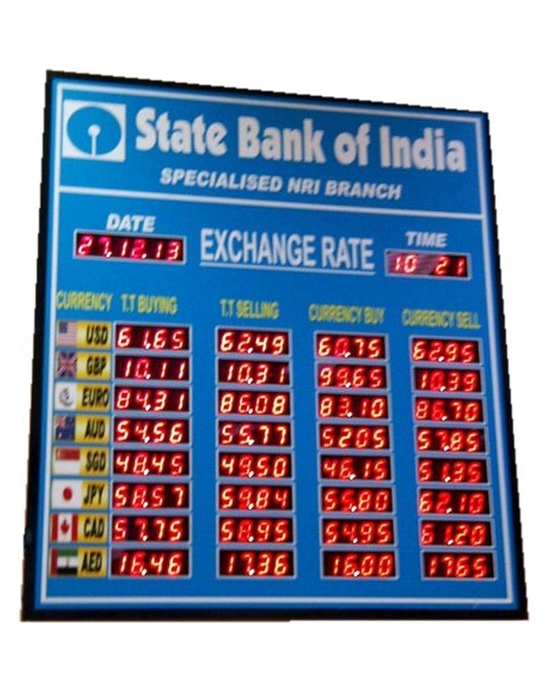 Adscope India Wall Mounted SBI Electronic Exchange Rates Display Board, Dimension: 2.5x3 Feet