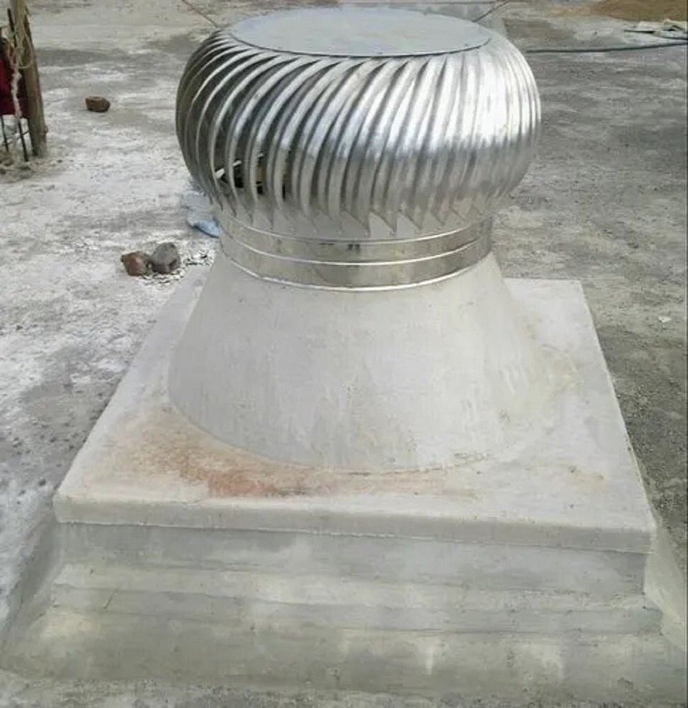 Aluminium and Stainless Steel Non Power Driven Turbo Ventilator with RCC Slab FRP Dome, For Industrial