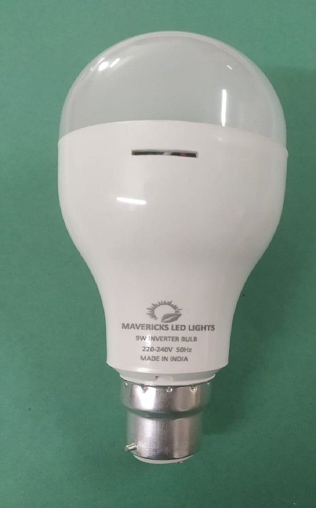 Aluminum Cool White AC/DC Rechargeable Bulb 9W, Battery Type: Lithium Ion, Capacity: Up to 4999 mAh