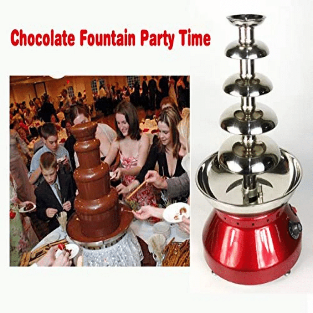 Andrew James 5 Layer Chocolate Fountain with Temperature Regulator To Regulate Chocolate Melting