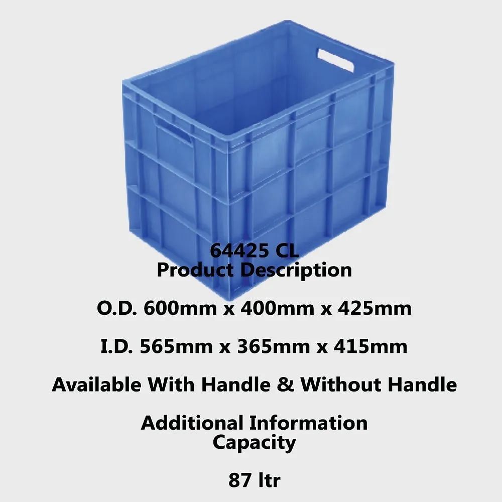 Aristocrate Rectangular Blue Industrial Plastic Crate