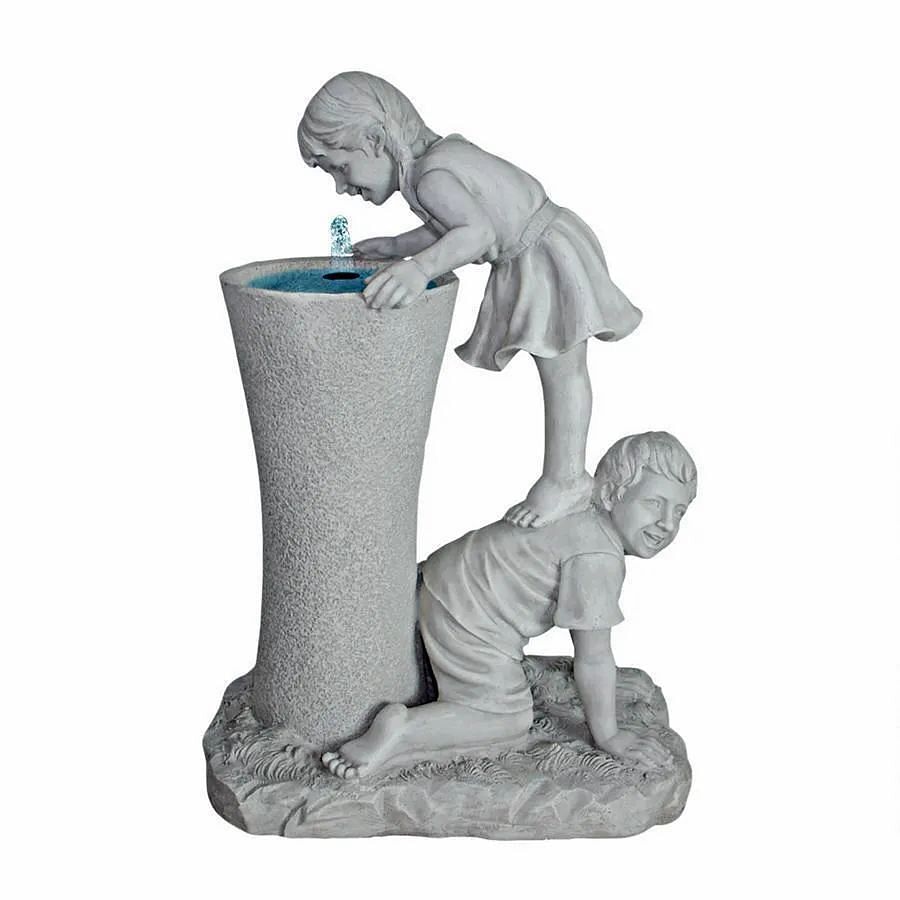 As Picture Fiberglass Garden Kids Fountain, Size (centimetre): H 4 Ft