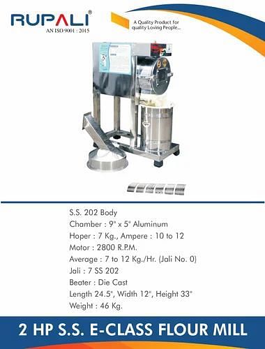 Automatic 2 In 1 Ss Pulverizer 2hp E Class, Capacity: 250 kg/batch