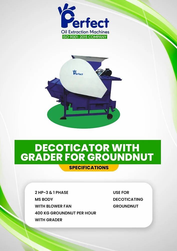 Automatic Powder Coated PERFECT DECORDICATOR (GROUNDNUT), 3 HP, Three Phase