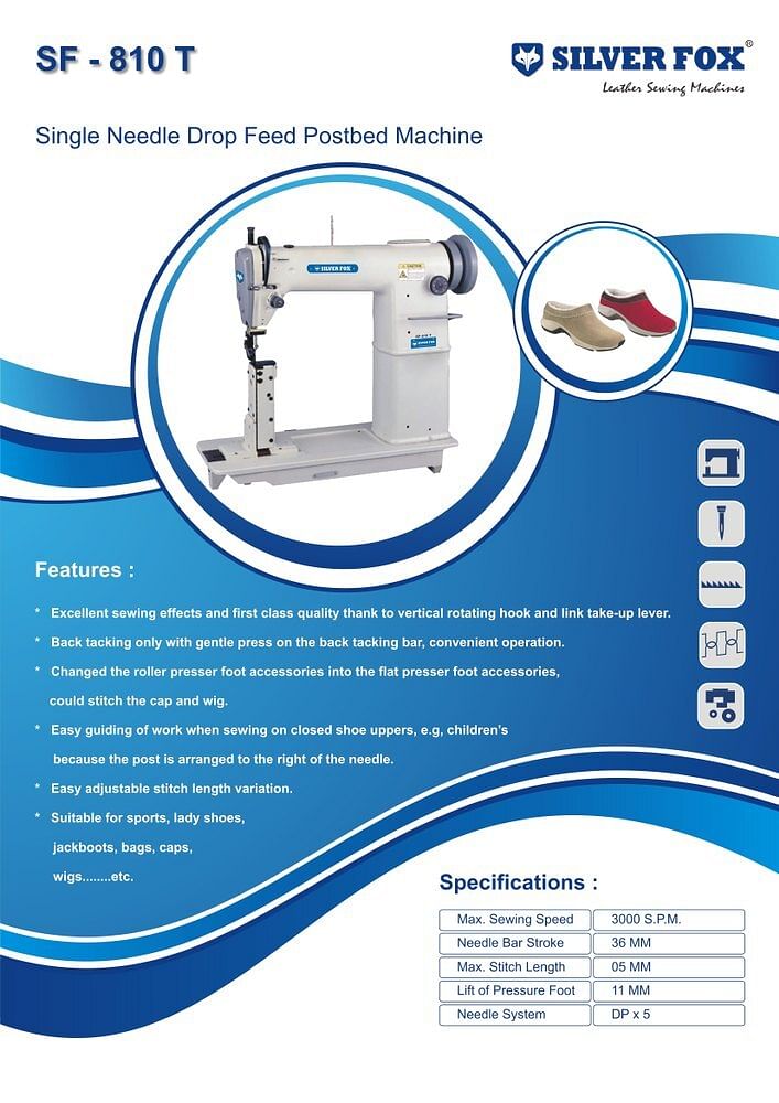 Automatic Single Needle Drop Feed Postbed Sewing Machine