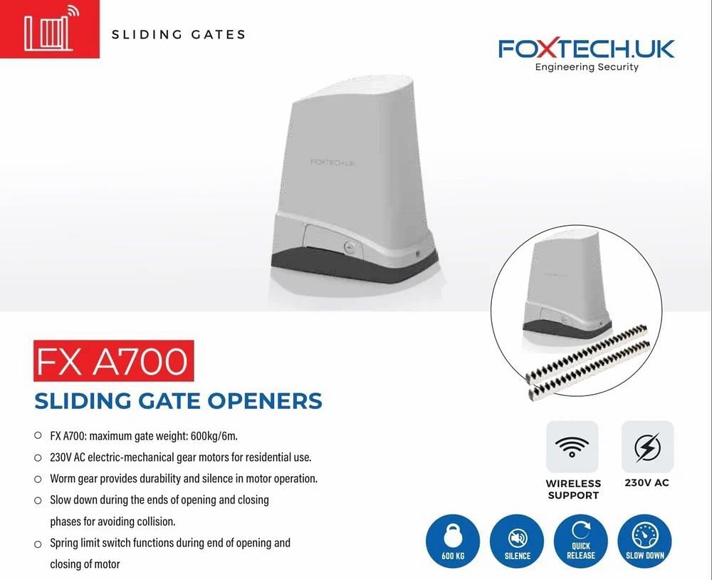 Automatic Sliding Gate Motor Foxtech.uk FX A700, 500 Kg