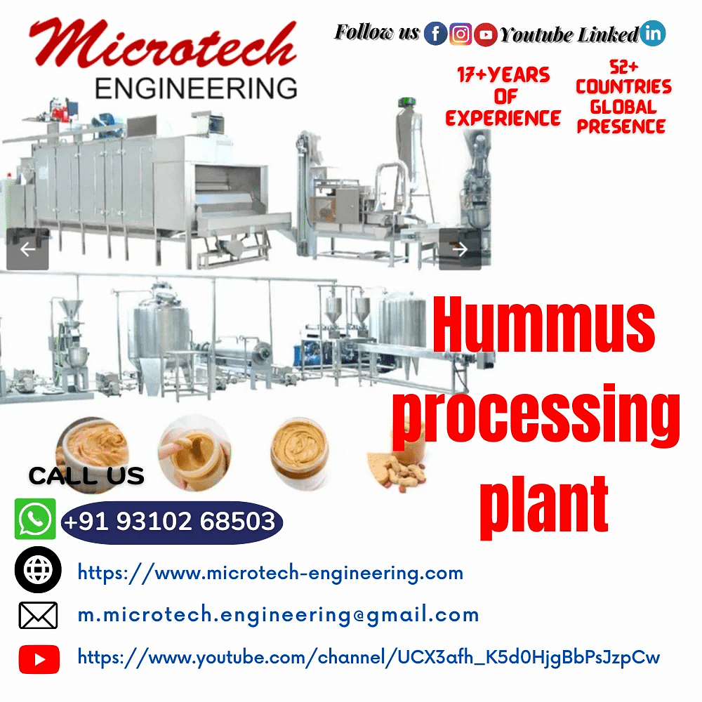 Automatic Stainless Steel Hummus processing plant