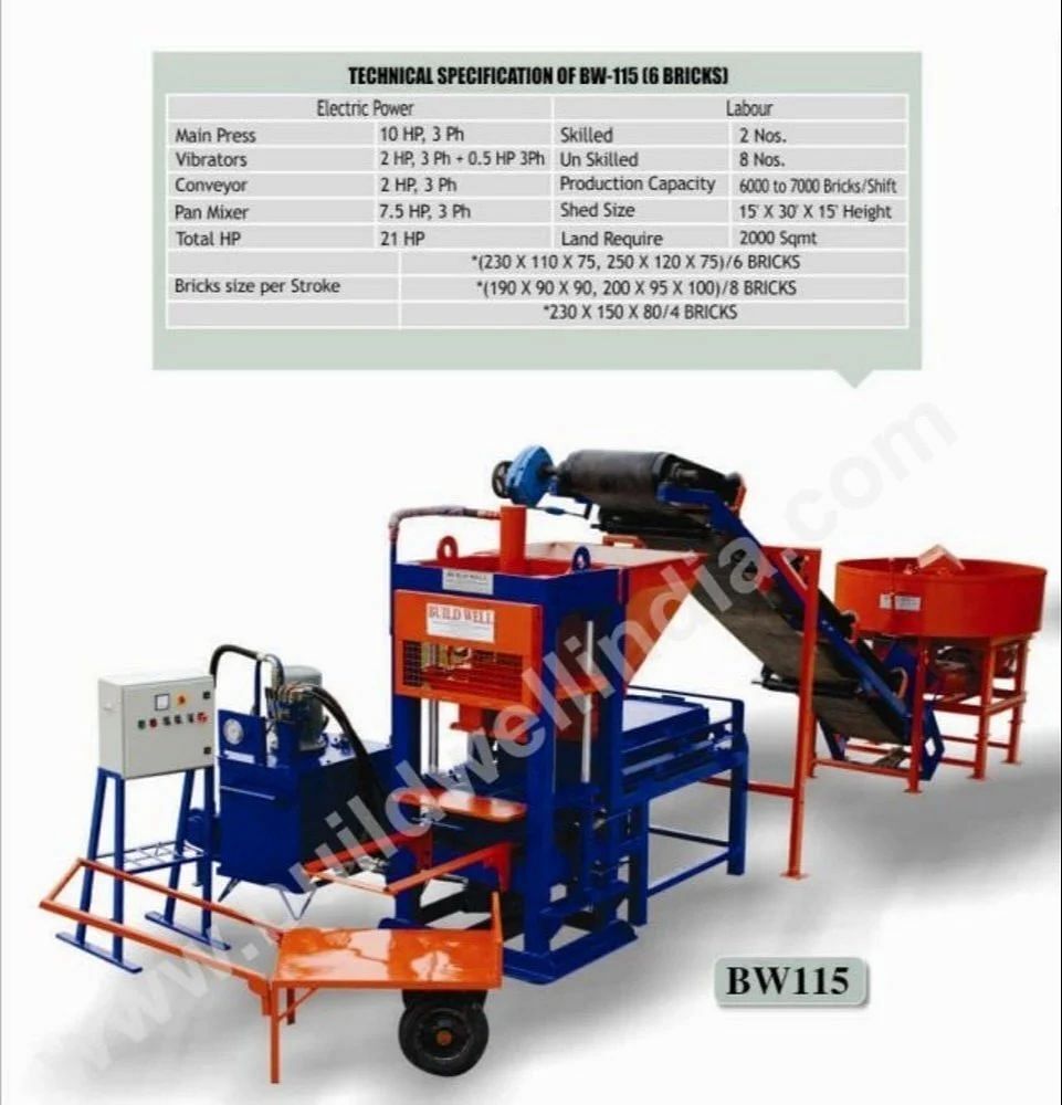 Automation Grade: Semi Automatic High Pressure Paver Block Machine, For Brick Making, Capacity: 500-1000 Blocks per hour