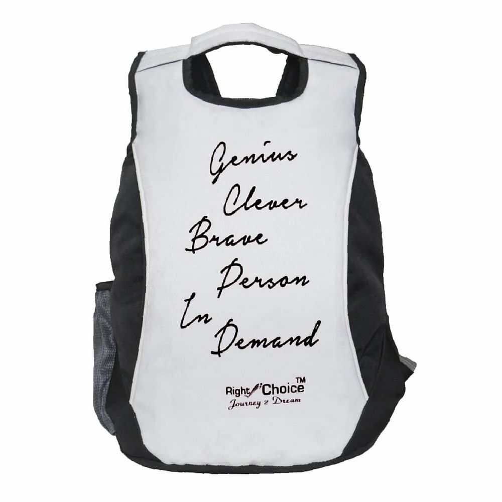 Backpack 18L White Right Choice College Bag, Capacity: 25 L