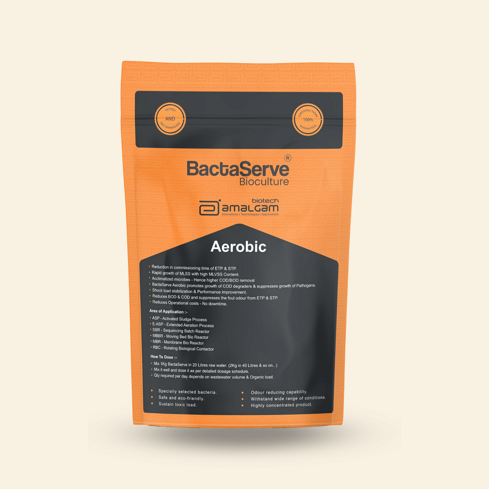 BactaServe - Aerobic, (Bioculture for Aeration Tank ETP, STP, CETP), Grade: Industrial, Packaging Size: 1 Kilogram