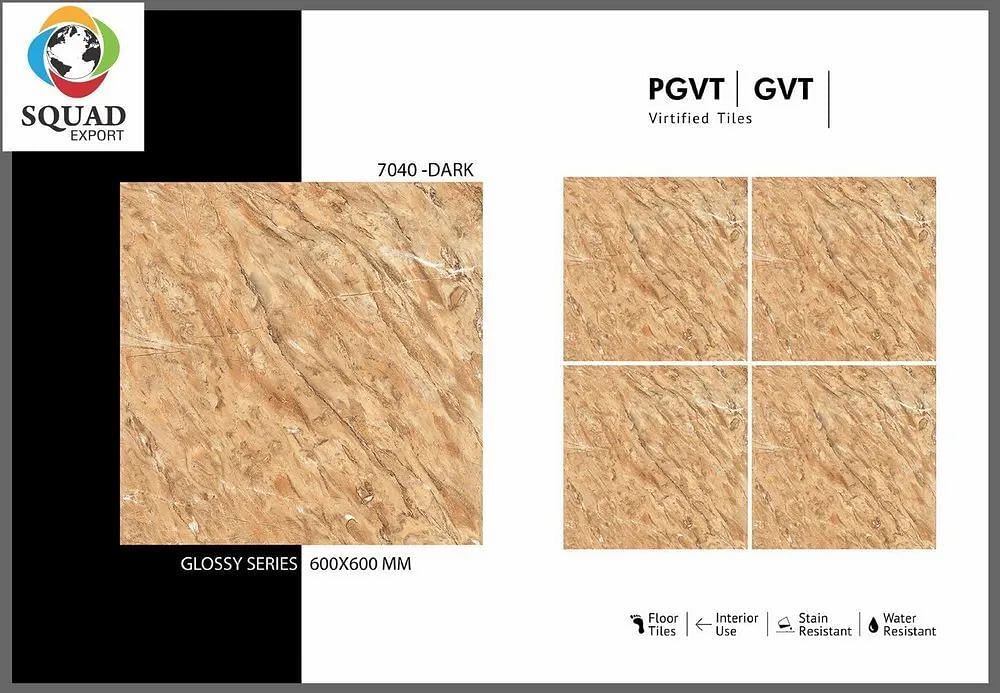 Beige Material: Vitrified Bidge Glossy Porcelain Floor Tiles, 60 * 60 Cm, Thickness: 5-10 Mm