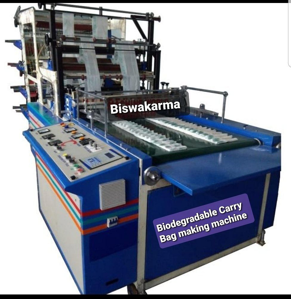 Biodegradable Corn Starch Bag Sealing Cutting Machine For T-Shirt Bag, Capacity: 500-600/min