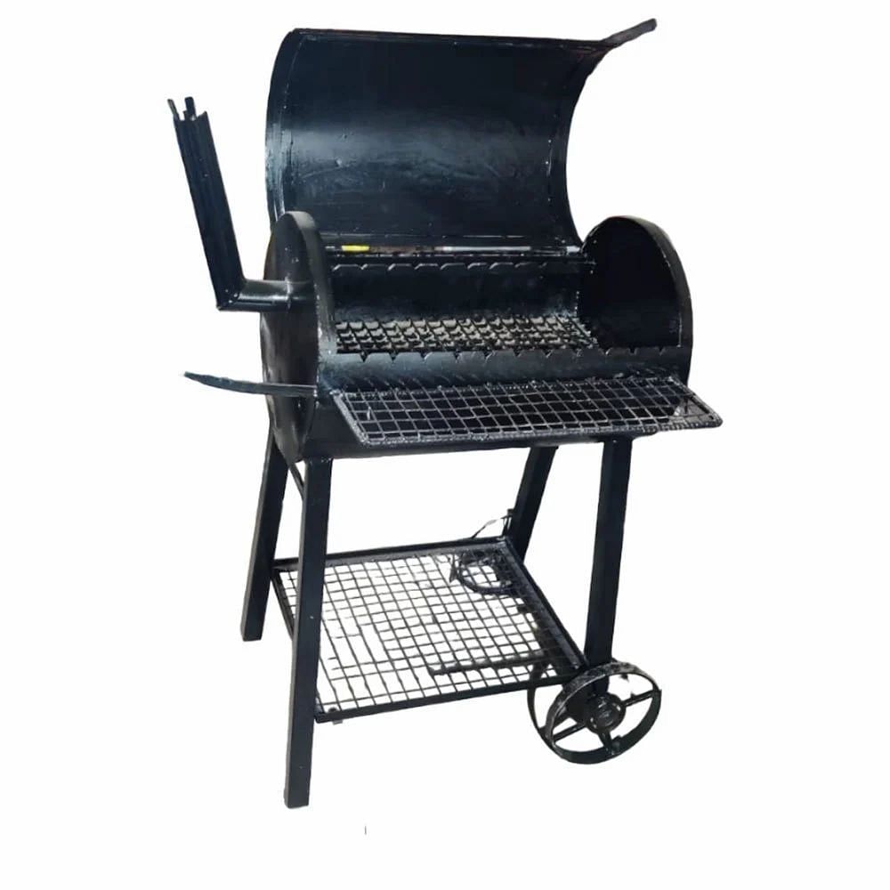 Black Barbeque Mild Steel Charcoal Barbecue Grill, For Hotel And Restaurant, Size: 1.5x4 Feet