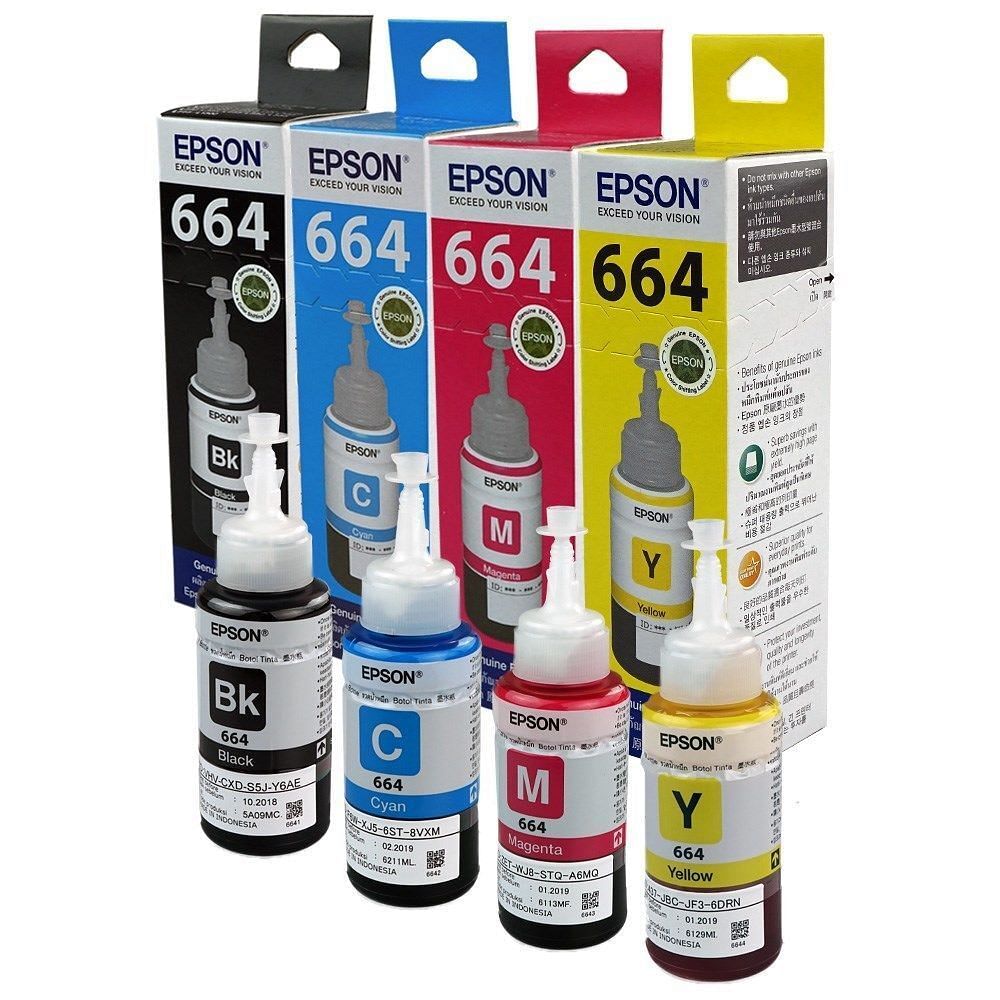 Black, Cyan,Yellow, etc Epson 664 Color Printer Ink Bottle, 70 ml