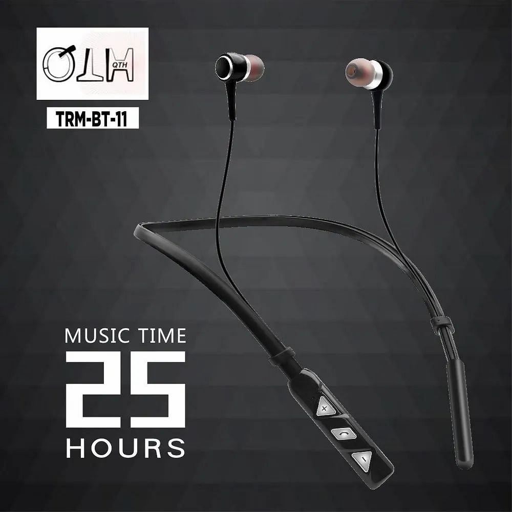 Black Foldable QTH Wireless & Normal Earphones