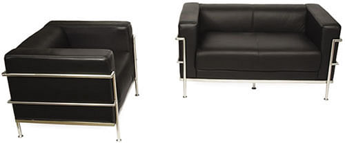 Black Leather VE - 147 Sofa 2 Seater, For Sitting, Shape: rectangle