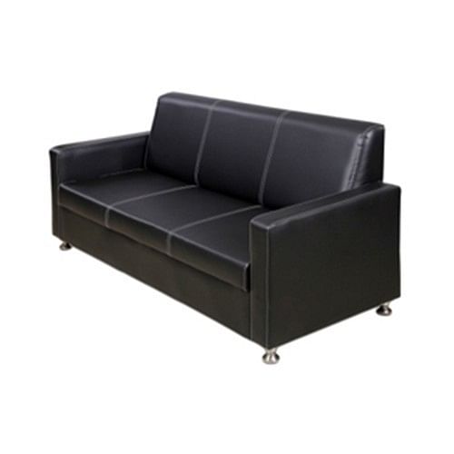 Black Leather Visitor Office Sofa