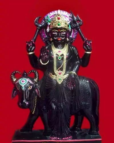 Black Marble Shani Dev Statue