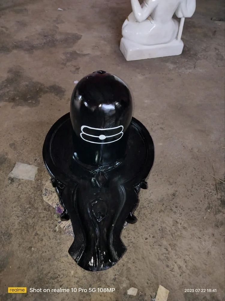 Black Marble Shivling Statue