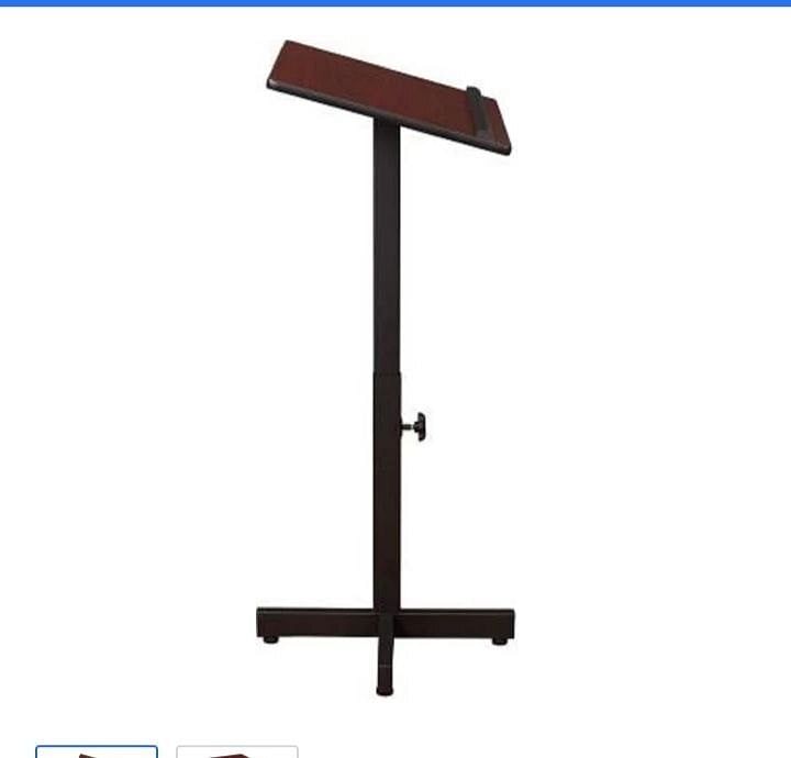 Black Metal Lecture Stand Single Pole, For School