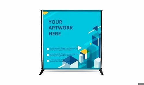 Black MS Powder coated Adjustable Backdrop Banner Stand With Print, For Promotional, Size: 8x8ft