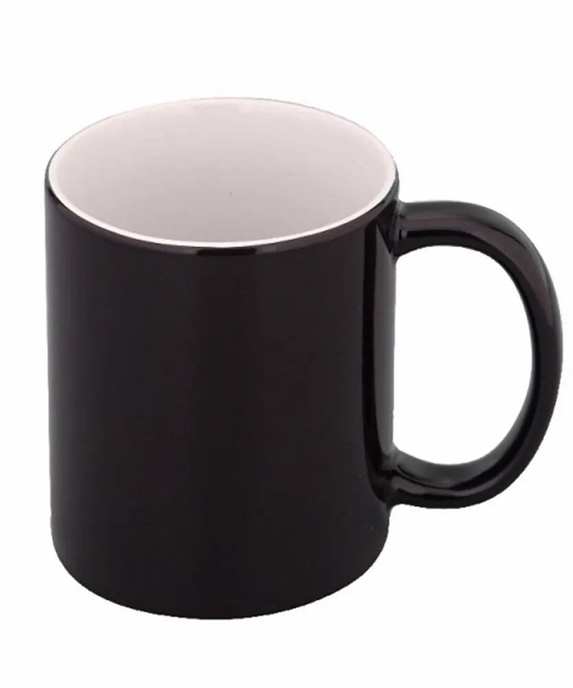 Black Plain Sublimation Magic Mug SMM112, For Gifting