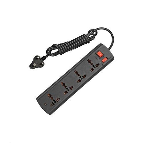 Black PVC Link Spike Guard Power Strip, for Electric