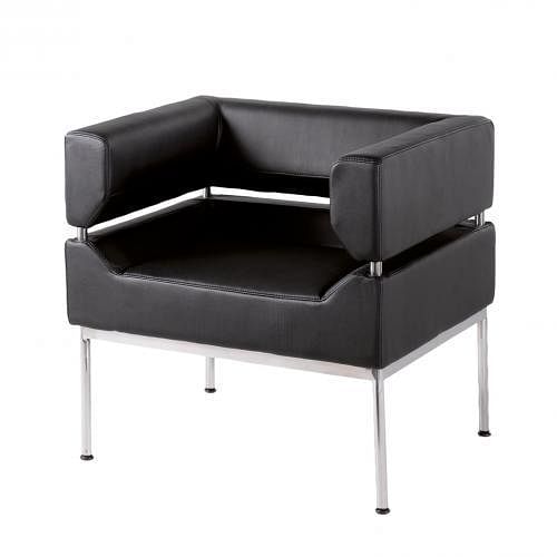 Black Single Seater Leather Office Sofa