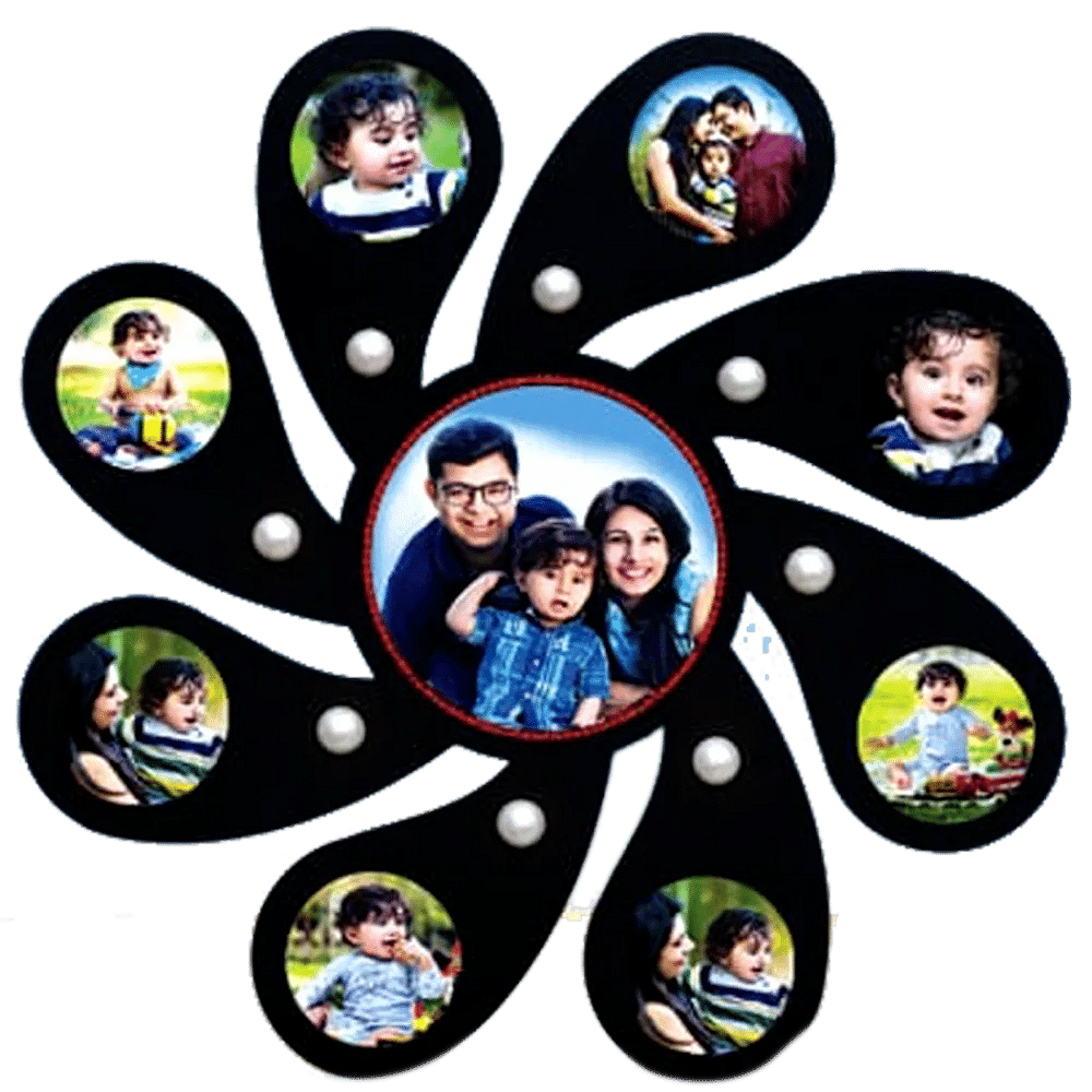 Black Wooden (mdf) Round Photo Frame