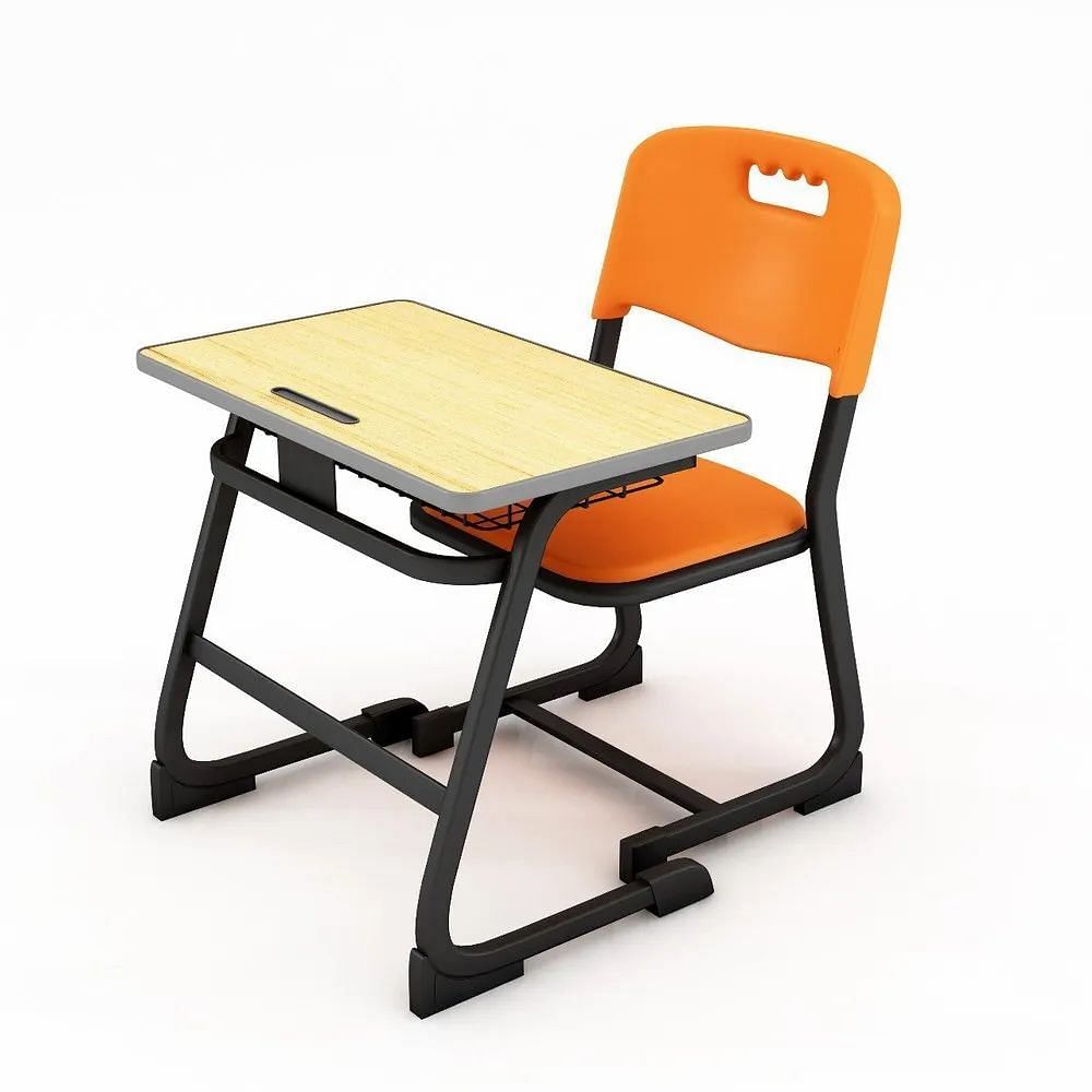 Black,Cream And Yellow Kids School Desk Chair