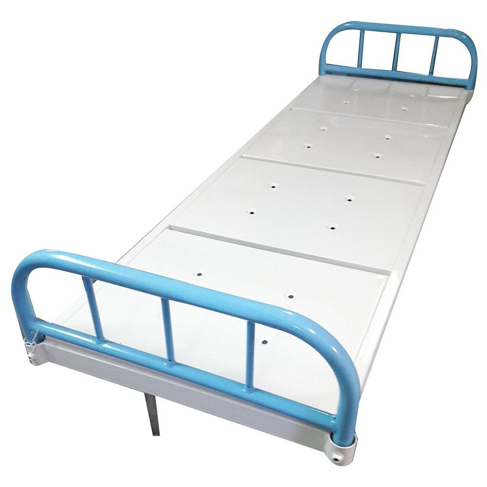 Blue and White Hospital Ward Plain Bed General, Powder Coated, Size: 72x28inch