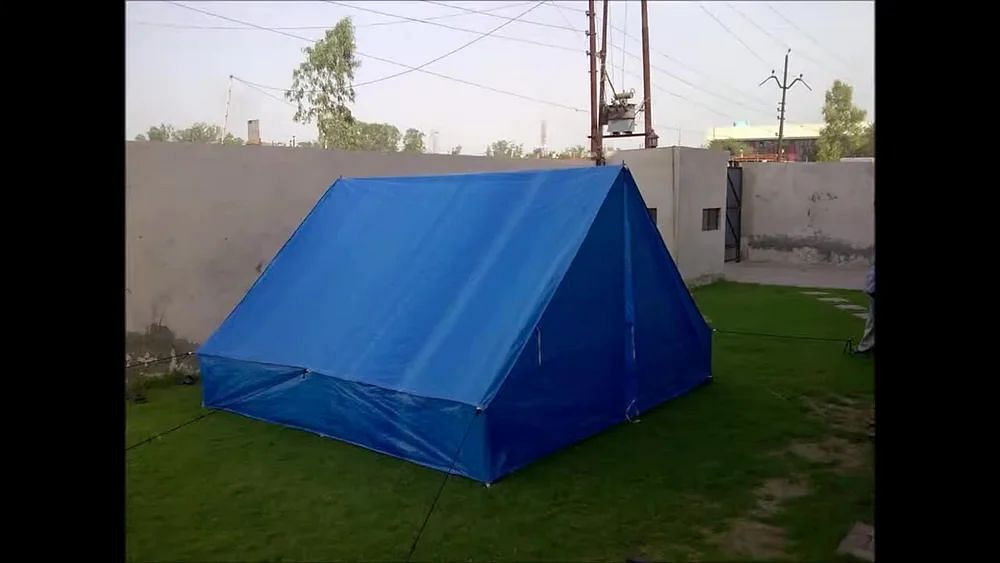 Blue Canvas HDPE Relief Tent, For Outdoor