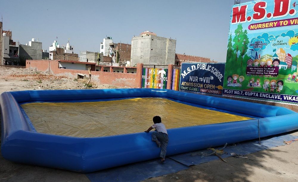 Blue Inflatables Swimming Pool, For Amusement Park