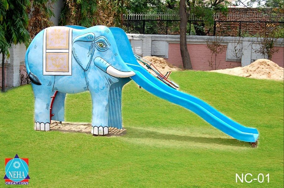 Blue Kids Elephant Slides