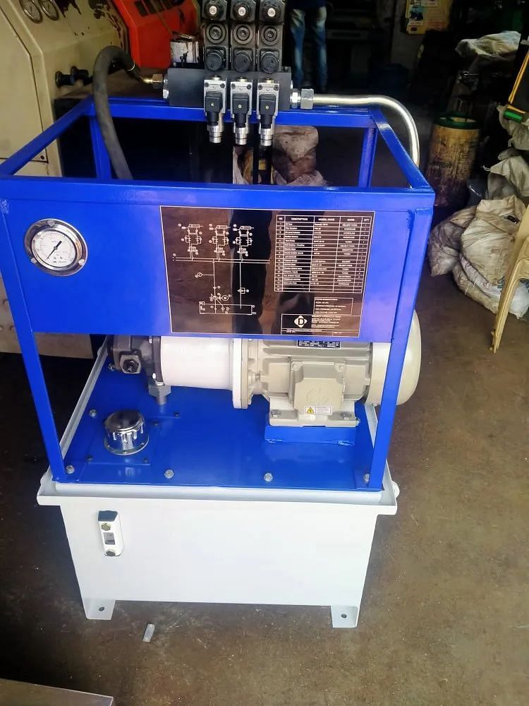 Blue Mild Steel Industrial Hydraulic Power Pack