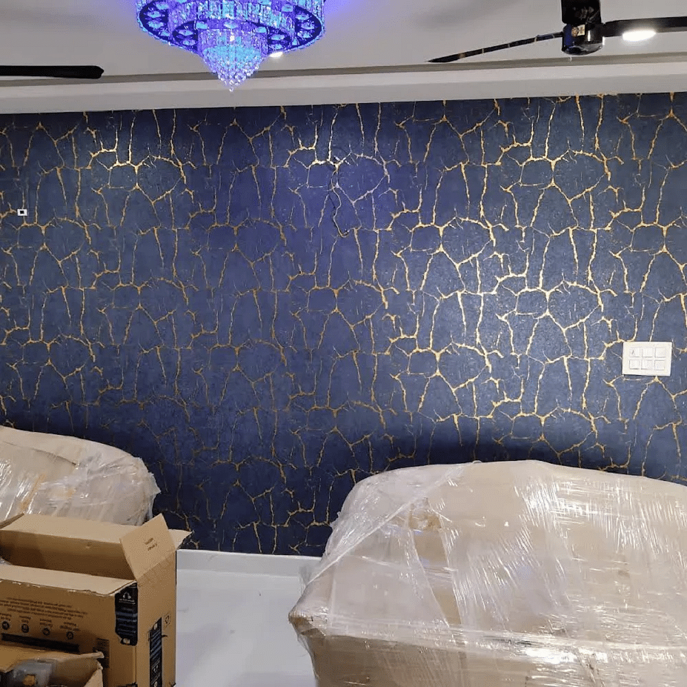 Blue Non Woven Printed Wallpaper, For Wall Decor